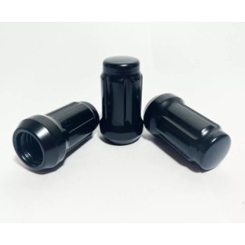 TJF AUTO 24 MATTE BLACK SPLINE LUG NUTS + KEYS | 12X1.5 FITS ON FJ TACOMA TUNDRA 4RUNNER