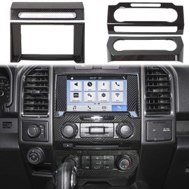 Voodonala for F150 ABS Carbon Fiber Navigation Air Conditioning Volume Panel Emergency Light Trim for 2015-2017 Ford F150 Interior Accessories, 4pcs