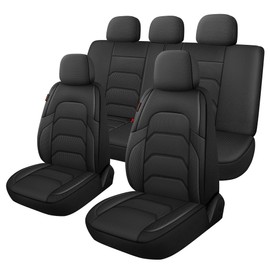 CAROMOP 3D Air Mesh Car Seat Covers Full Set,Breathable and Durable Seat Covers for Cars,Split Bench Compatible,Universal Fit for SUV,Vans,sedans, Trucks, Automotive Interior Covers(5-Seat Black)