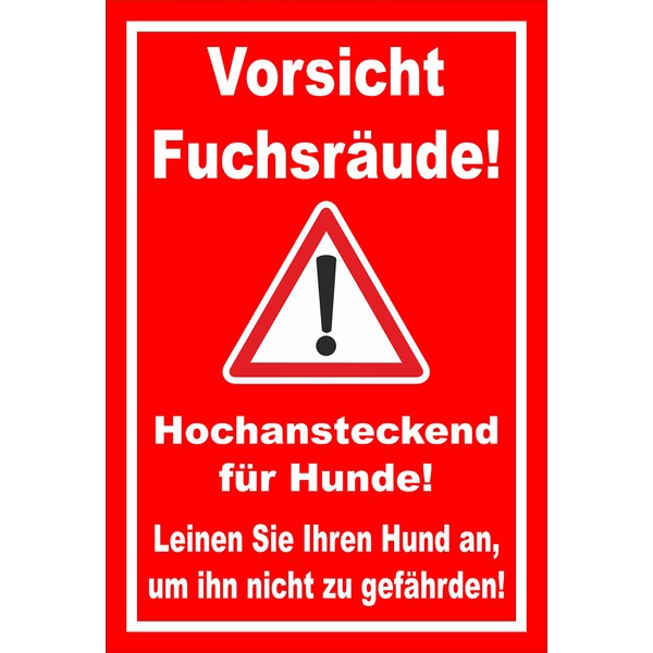 Melis Folienwerkstatt S00359-091-D "Vorsicht Fuchsräude" Sign, 30 x 20 cm,