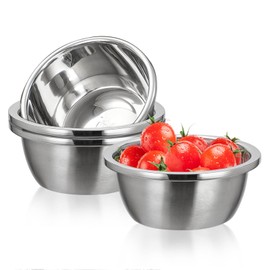 Realand Stainless Steel Bowl Set of 4, Thicker 18/8 Stainless Mixing Bowls 1.5 Quart, Salad Bowls, Nesting Metal Prep Bowls for Cooking Baking Marinating, Serving Bowls for Cereal Soup
