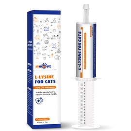 L-Lysine Supplement for Cats,Easy-Dispense Oral Gel in Syringe, Immune and Respiratory Support, Lysine for Cats and Kittens,Eases Cat Sneezing and Allergy Relief–Chicken Flavor,3.7oz