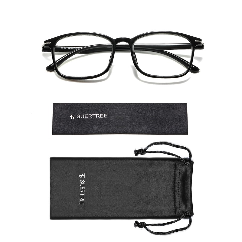 Suertree Self-tinting blue light filter distance glasses, lightweight photochromic myopia