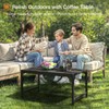 ODK Outdoor Coffee Table, Rectangle Weather-Resistant Patio Coffee Table for