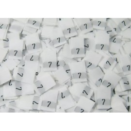 Sean Label 50 pcs WHITE WOMEN TAFFETA WOVEN CLOTHING NUMBER SIZE TAG LABEL - SIZE 7 - SEVEN