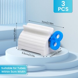 Alyvisun Toothpaste Squeezer, 3-Pack Plastic Toothpaste Roller Tube Squeezer, Toothpaste Dispenser for Paint, Hand Cream, Ketchup, and Cosmetic Tube