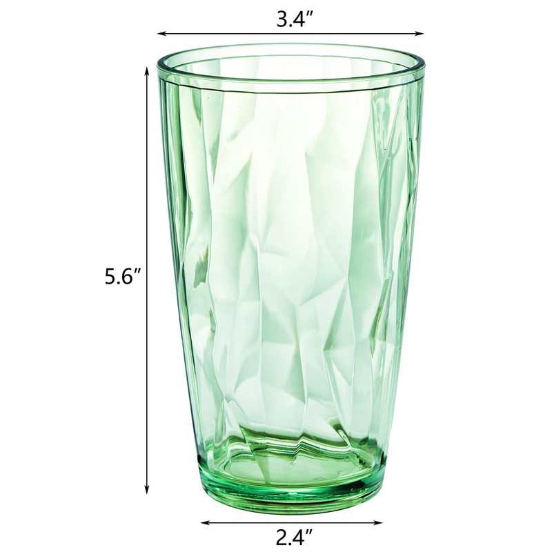 Hedume 6 Pack 17oz Premium Drinking Glasses, Set of 6