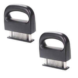 gifthub 2Pcs Black Meat Tenderizer,Multipurpose Poultry Tenderizer with 48 Stainless Steel Needle Blades,Easy to Use,Durable Steak Tenderizer for Cooking Marinade BBQ