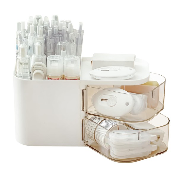 SICANAUO Desk Organizer with 2 Drawers, Cosmetic Organizer Box, Modern
