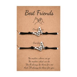 Friendship Gifts for Women Friends Birthday Christmas Gifts for Friends Female Matching Bestie Bracelets for 2 Ladies Butterfly Friendship Bracelet Long Distance Farewell Gifts for Friends Gift Ideas