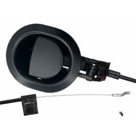 Reliable Recliner Replacement Parts - METAL - Small Oval Black Plastic Pull Recliner Handle w Cable Exposed Cable Length (4.75") Total Length 36" fits Ashley and Others Couch Chair Release Handle Sofa