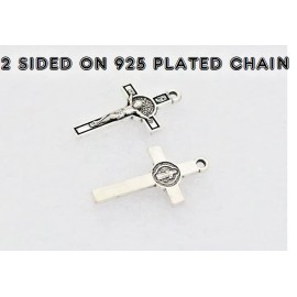 Fashion Jewelry JESUS CROSS CRUCIFIX FAITH HOPE Pendant On 925 Sterling Silver Plated 20" Chain
