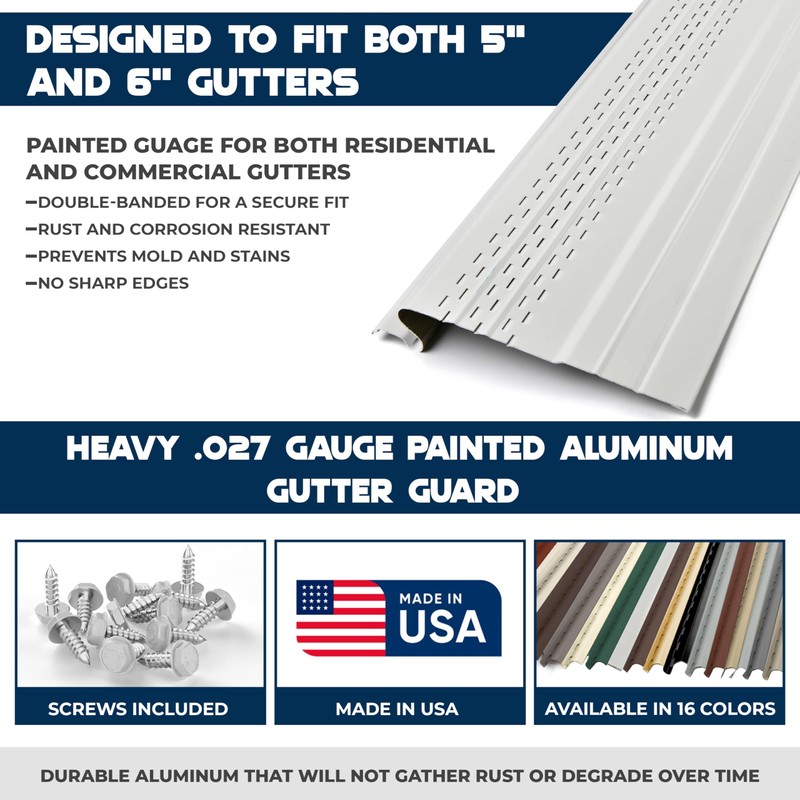 Waterlock Pro Gutter Guards Leaf Protection 25 Feet Pack Black,