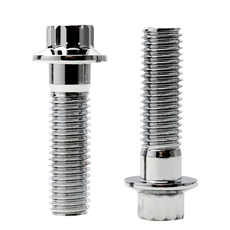 WOWTK 2Pcs M10x1.5 Metric Chrome Front Brake Caliper Bolts Kit