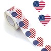 Opreng Heart Shaped American Flag Stickers, 500 PCS, 1.5 Inch