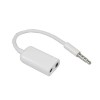 Unbranded/Generic 2 Pack 3.5mm Earphone Headphone Dual Jack Splitter Audio Cable Cord Lead White