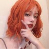 Wxiss Peluca De Cosplay Lolita De Pelo Corto Naranja Rizado