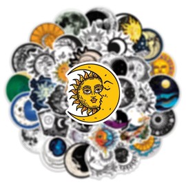 HNTR Sun and Moon Stickers | 50 Astrology Ying Yang Decals