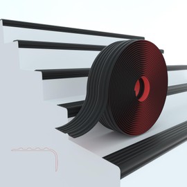 10Ft Stair Nosing Stair Edge Trim, Stair Nose, Non-Slip Self Adhesive Stair Edge Protector Suitable for Indoor/Outdoor Stairs (Black)