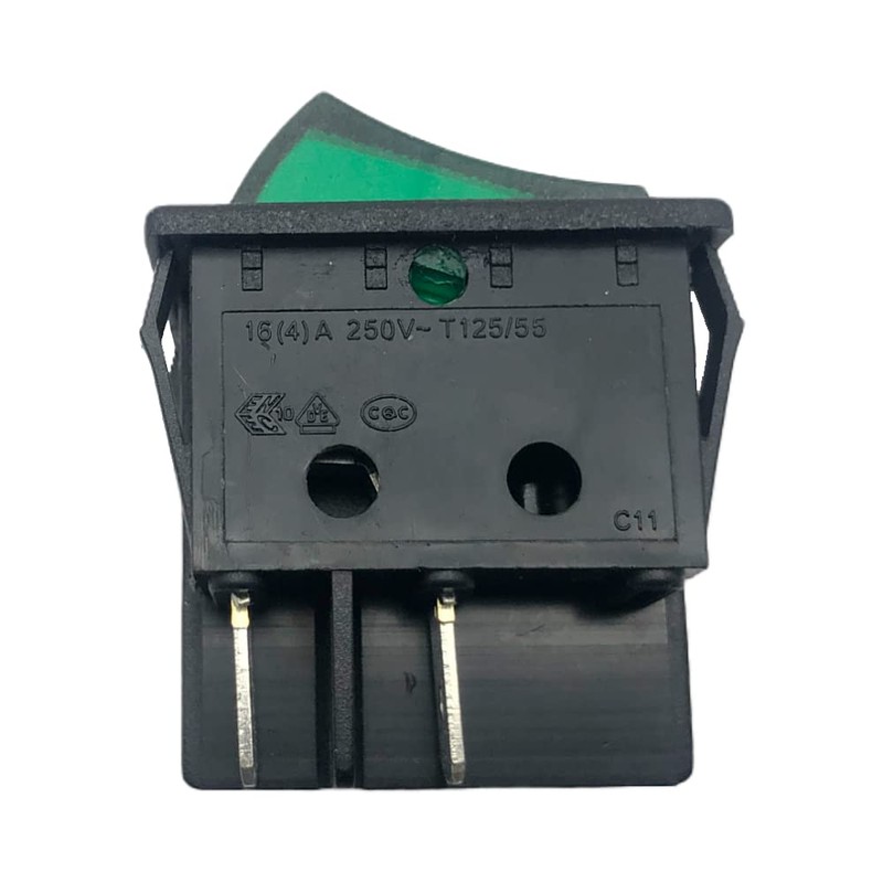 Replacement R Series 4Pin Rocker Switch Green Double Pole 16A