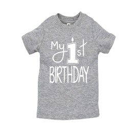 Aiden's Corner - My First Birthday Shirts - Baby Boy Clothes 1st Birthday Outfit (White Heather, Shirt 12 Months)