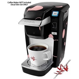 WraptorSkinz Decal Style Vinyl Skin compatible with Keurig K10 / K15 Mini Plus Coffee Makers Lots of Dots Pink on Black (COFFEE MAKER NOT INCLUDED)