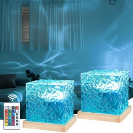 ZeiLaBang Kakadi Wave Lamp, Starry Sky Projector, 16 RGB Lamp, LED Bedside Lamp, Table Lamp, LED Lamp (Waved Light, 2 Pieces)