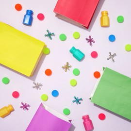 Juvale 100 Pack Colorful Bouncy Balls Party Favors for Kids Aged 5+, Rubber Super Bounce Balls Bulk for Birthday, Prizes, Gifts (Neon Colors, 1 inch)