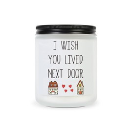 Gifts for Women, Best Friends Housewarming Birthday Gifts, Wish You Lived Next Door Gift for Sisters, Besties, Unique Friendship Present for Women, Funny Lavender Candles for Her