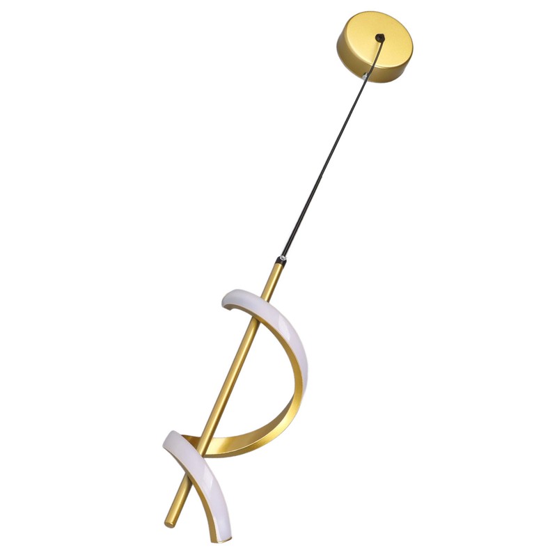 Spiral LED Pendant Light Gold Color High Brightness Eyes Protection