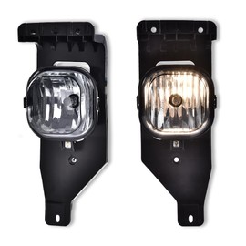 GRAND ORANGE Front Fog Light Lamp Assembly Left&Right Side w/bulbs H10 12V 42W Compatible with Ford F250 F350 F450 F550 Super Duty 2005-2007/ Ford Excursion 2005 Smoky Lens