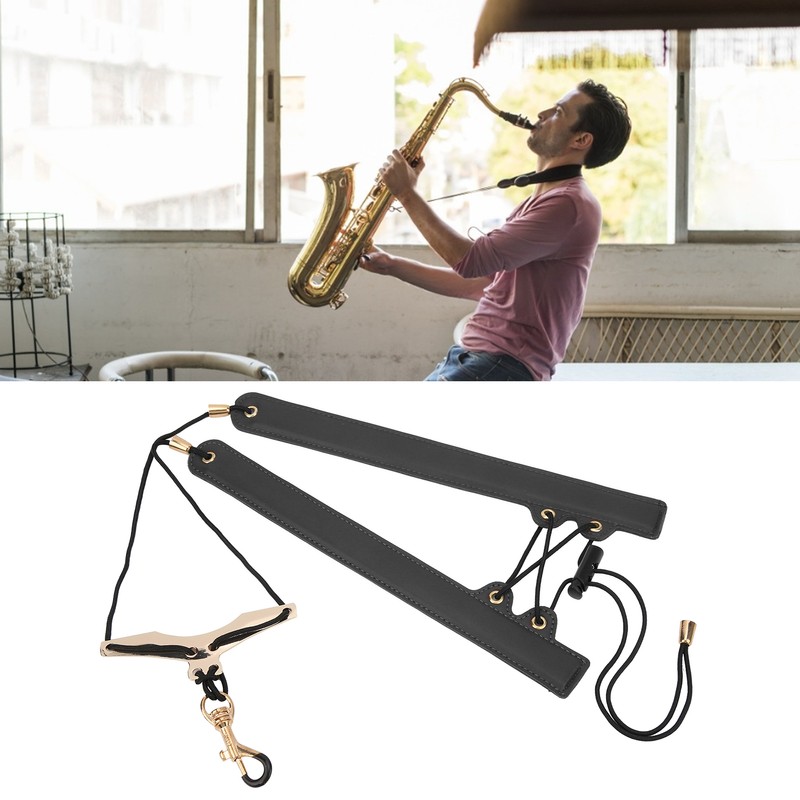 Saxophone Shoulder Strap Folding Artificial Leather No Stress On Neck