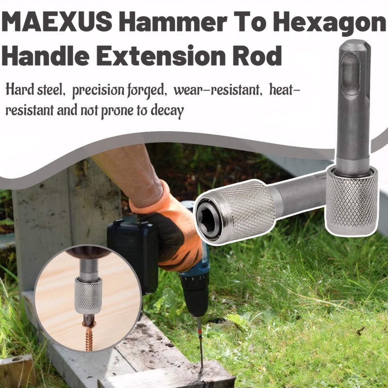 MAEXUS SDS Plus Adapter, 6.35 mm (1/4 Inch) Sds Adapter,