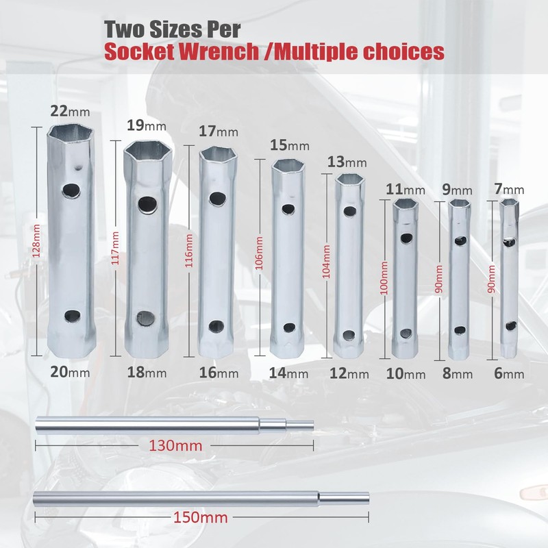 10Pcs Dual-Ended Shower Valve Socket Wrench Set Faucet Nut Removal