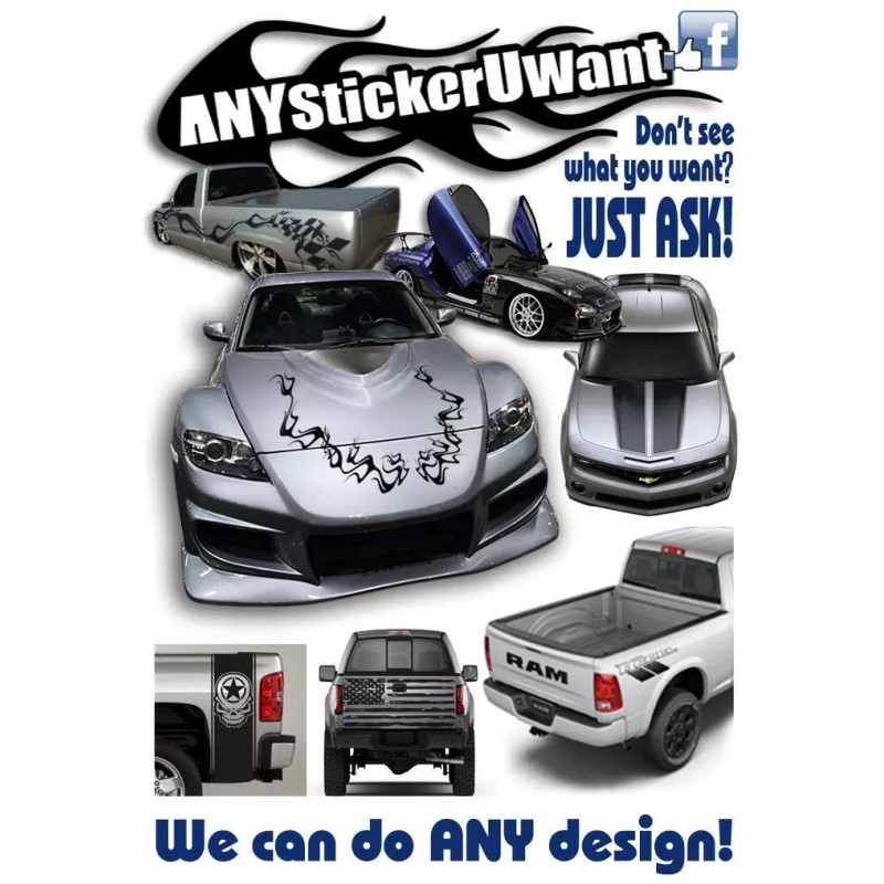 ANYStickerYouWant x2 Side Skirt Stripe Kit Vinyl Decal Fits Nissan