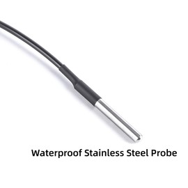 FRCVESNG DS18B20 Temperature Sensor, Digital Temperature Probe Sensor Waterproof Temp Digital Thermal Stainless Steel Tube Probe, Digital Temperature Thermal Cable (2PCS, 1 Meter/3.28Ft)