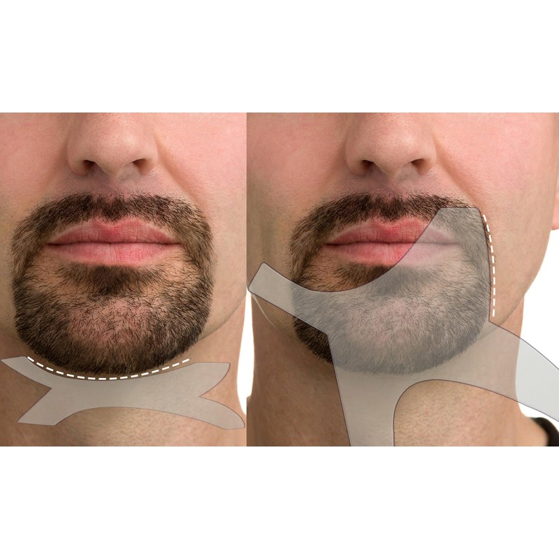 Beard Shaping Tool Template Men -(White) 100% Clear - Premium