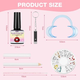 OFFCUP DIY Tooth Gems Kit, Teeth Crystal Decoration for Tooth Decor Women, Teeth Gem Kits with 12 Types Crystals, Jewelry Starter Set with Glue Retractor Cleaning Sticks Tweezers UV Lamp