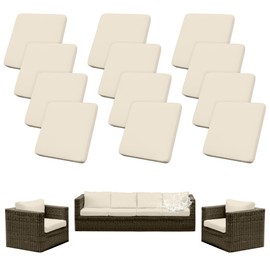 GALYEJIA 12Pcs Outdoor Cushion Covers Patio Cushion Covers Cushion Covers for Outdoor Furniture Stretch Patio Cushion Covers Replacement Couch Slipcovers Waterproof (Cover Only)