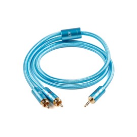 SKW 3.5mm Male to 2RCA Male Stereo Audio Converter Cable 1m Connect Smartphone/PC to Amplifier Speaker