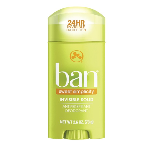 Ban Invisible Solid Deodorant, Sweet Simplicity - 2.6 oz - 2 pk