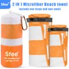 Sfee 2 Pack Microfiber Beach Towel, Quick Dry Towel Camping