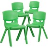 Flash Furniture 4 Pack Green Plastic Stackable School Chair with
