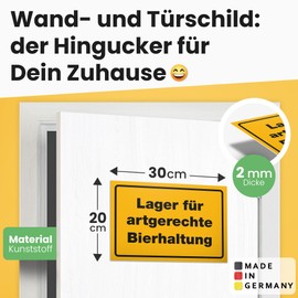 DankeDir! Artgerechte Bierhaltung - 30 x 20 cm Plastic Sign - Photo Booth JGA Requiste Gift Alcohol Party - Birthday Decoration Gift Idea Birthday Party Decoration Funny Saying
