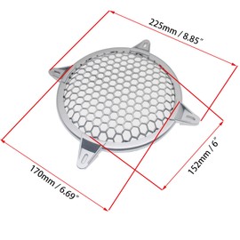 OZXNO 2 Pcs 6 Inch Speaker Grills Subwoofer Grill Waffle Grill Guard Protector Covers with Mounting Screws ABS Mesh Round Subwoofer Speaker Cover (Silver)