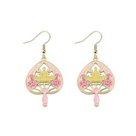 WSNANG Sleeping Princess Aurora Gift Princess Aurora Crown Pendant Earrings for Women Fairy Tale Jewelry Princess Fans Gift (CA Sleeping-P ER)