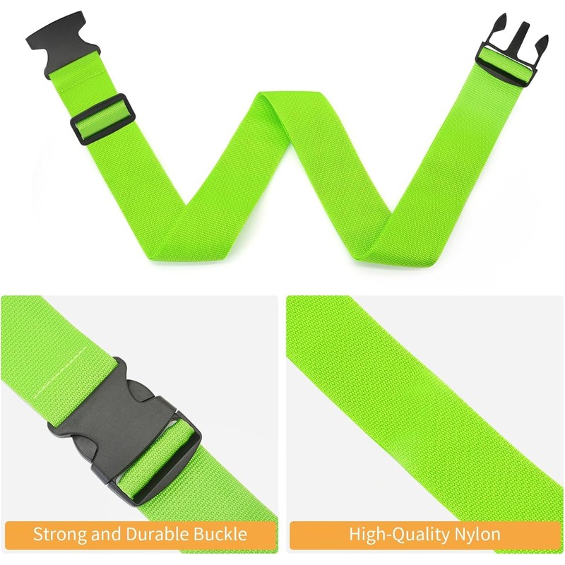 Generic 4 Pack Adjustable Luggage Straps, Fabric Webbing, Secure Cargo,