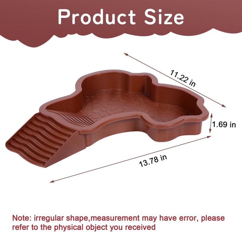 Small Water Dish Plastic Reptile Bathing Pool， Thickened Non-Slip Feeding