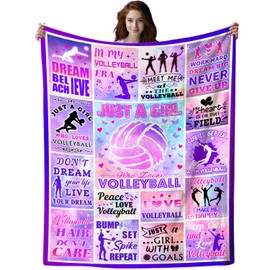 PEWETON Volleyball Blanket Volleyball Gifts for Girls,Sport Volleyball Stuff Throw and Blankets for Team Women Funny Volleyball Sofa Couch Bedroom Home Decor 50"x40"