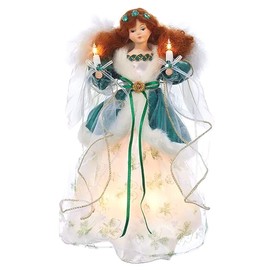 Kurt Adler Ul 10 Light Irish Angel Treetop, 12"